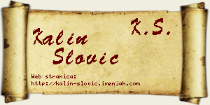 Kalin Slović vizit kartica